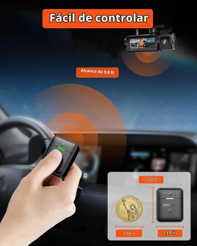 Vista 3 de Vantrue Dash Cam Remote, bloqueo de eventos/instantánea/control de audio