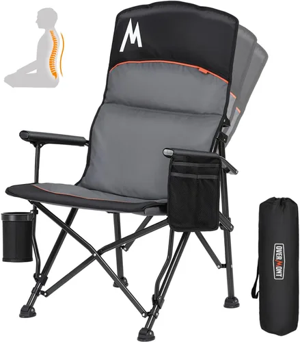 Vista 12 de Overmont Silla de camping climatizada con respaldo alto - 3 niveles de calor Calefacción por separado de 2 zonas - Soporte de 450 libras Silla