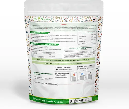 Vista 7 de Go Garden MKP (fosfato monotásico) NPK 00 52 34 Fertilizantes para plantas, jardín y todos los cultivos 900 G Nutrición en aerosol foliar soluble