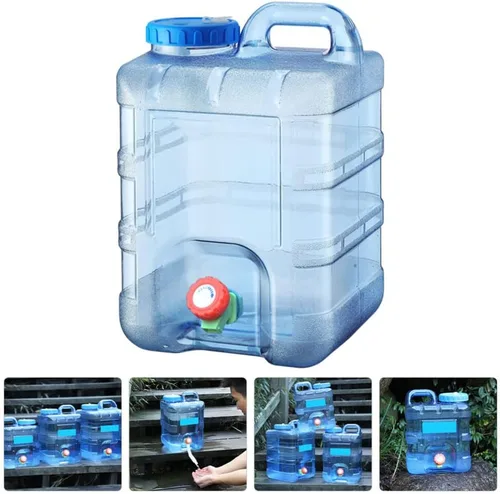 Vista 3 de BESPORTBLE - Contenedor de agua para campamento de 10 L con asa, jarra de policarbonato transparente
