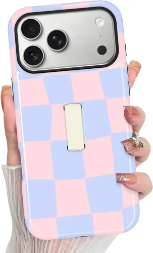 Vista 208 de KANGHAR Compatible con iPhone 17 Pro Case Spot Pattern - Negro Mancha rosada negra