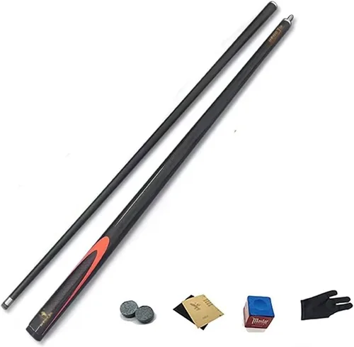 Vista 6 de Taco de piscina de 57 pulgadas de fibra de carbono para adultos, palo de taco de piscina de 1/2 articulado hecho a mano, cabeza pequeña de 0.374 in
