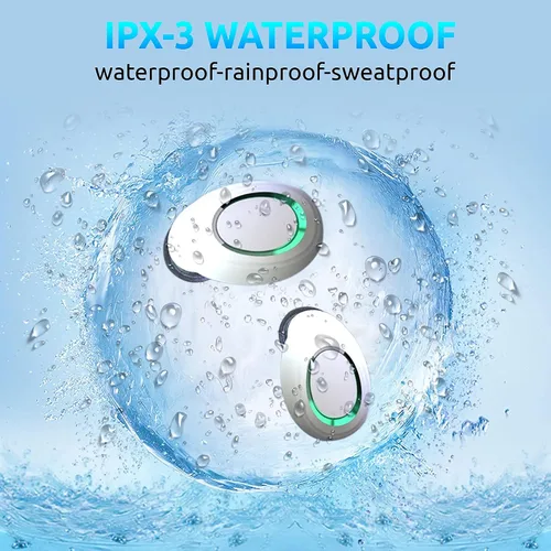 Vista 3 de Auriculares inalámbricos V5.1 PRO compatibles con Xiaomi Pad 5 IPX3 Bluetooth Touch impermeable/sudor/reducción de ruido con micrófono (blanco)