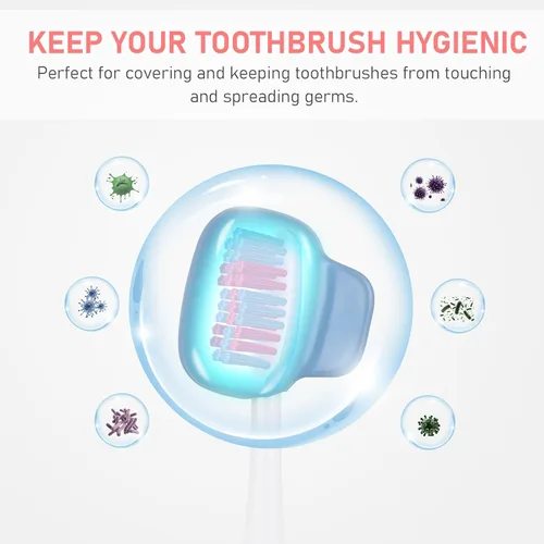 Vista 3 de Paquete familiar de fundas para cepillos de dientes, tapas para cepillos de dientes, protector de estuche de viaje, clip de plástico para viajes 4