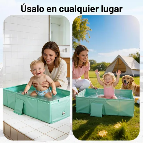 Vista 6 de Bañera plegable para bebé, ahorro de espacio y fácil de limpiar
