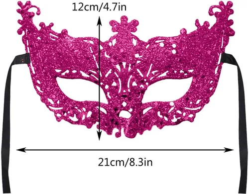 Vista 5 de Disfraz de fiesta de carnaval de Mardi Gras (rosa intenso, talla única)