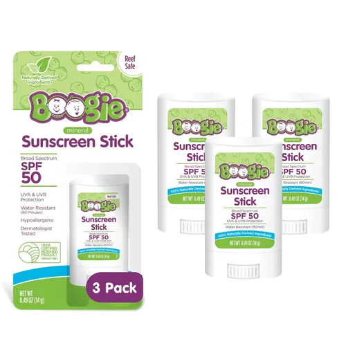 Vista 9 de Boogie Mineral Protector Solar Stick SPF 50 Protector solar para niños - 0.49 oz Broad Spectrum UVA & UVB Protection, Water Resistant Sun