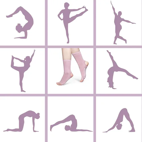 Vista 7 de 3 pares de calcetines de yoga con agarres