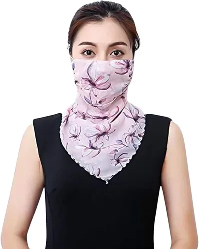 Vista 13 de Bufanda tipo bandana para mujeres y niñas, con cintas elásticas para las orejas, polaina para el cuello, pasamontañas, protección contra el polvo