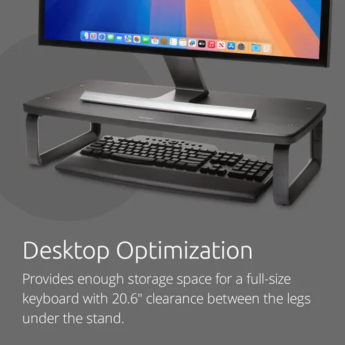 Vista 4 de Kensington SmartFit - Soporte extra ancho para monitor, altura ajustable, diseño ergonómico (K52797WW), color negro