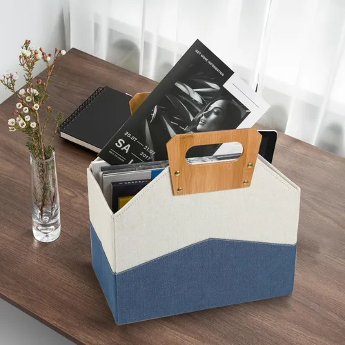 Vista 6 de EZDeco Soporte para revistas, estante para revistas, para periódicos, plegable, organizador de carpetas de archivos para el hogar u oficina