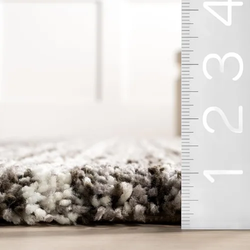 Vista 9 de nuLOOM Classie - Alfombra de pelo largo, tejida a mano, 3 x 5 pies, ovalada, gris multicolor