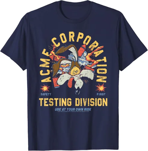 Vista 7 de Looney Tunes Wile E. Coyote Acme Co. Camiseta de la División de Pruebas Negro