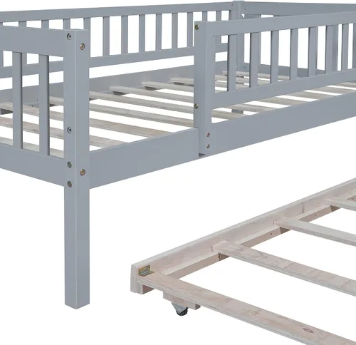 Vista 8 de Harper & Bright Designs - Cama infantil individual con barandillas