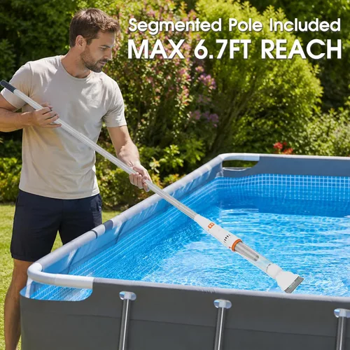 Vista 5 de Aspiradora recargable para bañera de hidromasaje para piscina y spa, modo dual y sistema de accionamiento magnético, filtros de malla ultra fina