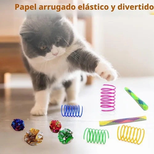 Vista 5 de iCAGY Juego de 25 juguetes para gatos, túnel de juguete para gatos