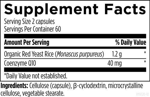 Vista 3 de Designs for Health RYR Synergy - Suplemento de arroz de levadura roja, 1200 mg de arroz de levadura roja + CoQ10 para apoyar la salud cardiovascular
