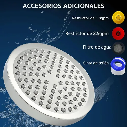 Vista 3 de Voolan Cabezal de ducha de lluvia de alta presión, aspecto moderno de lujo, el reemplazo ajustable perfecto para el cabezal de ducha de tu baño