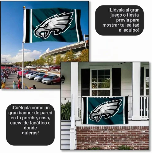 Vista 4 de Bandera grande de los Philadelphia Eagles de 3 x 5