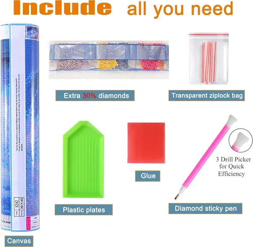 Vista 7 de LELEMON Kits de arte de diamantes para adultos, kits de pintura de diamantes de colibrí para adultos, kit de pintura de diamante 5D con accesorios