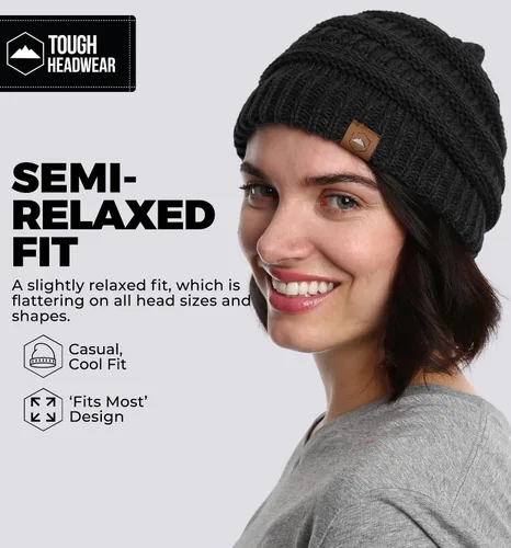 Vista 68 de Gorro de punto para mujer, cálido y suave, elástico, para clima frío de Tough Headwear