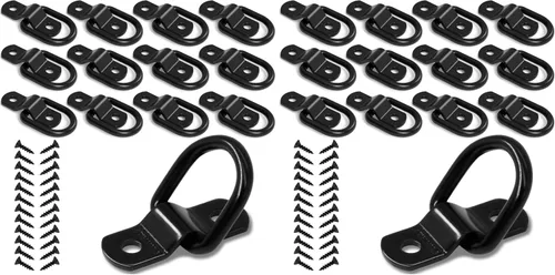Vista 10 de 12 anclajes de amarre de anillo en D de 1/4 de pulgada, anillos de anclaje de remolque resistentes de 2400 libras para remolque, camión, cama