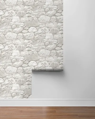 Vista 7 de Surface Style Stone Throw - Papel tapiz para despegar y pegar, (tiza)