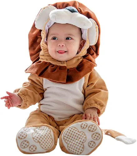 Vista 6 de Quenny Disfraz de animal de Halloween para bebé, ropa de rendimiento de cosplay, overol con capucha