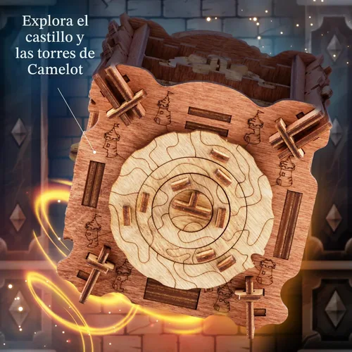 Vista 4 de iDventure Cluebox Camelot, Escape Room en una caja de rompecabezas de madera para adultos