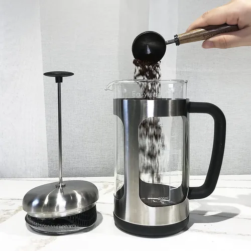 Vista 9 de Easyworkz Diego - Cafetera de café espresso de acero inoxidable de 4 tazas de 6.8 onzas, con cuchara de café retro de acero inoxidable con mango