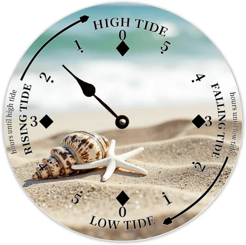 Vista 8 de Tide Clock for Wall Ocean Waves Time Coastal Beach Clocks