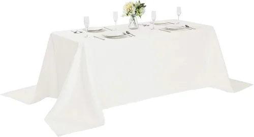 Vista 83 de Mantel rectangular de tela de poliéster lavable de 60 x 120 pulgadas, para decoración de bodas, fiestas, comedores, banquetes