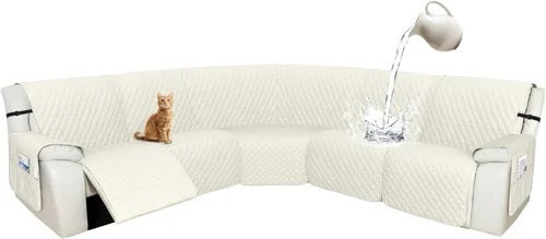 Vista 87 de Arfntevss Fundas de sofá modular reclinable, 100% impermeable, en forma de L, para sillón reclinable en forma de L, funda seccional lavable