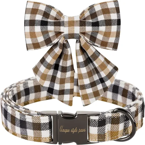 Vista 112 de Unique style paws - Collar para perros con corbatín, collar ajustable para perros y gatos, pequeño, mediano y grande
