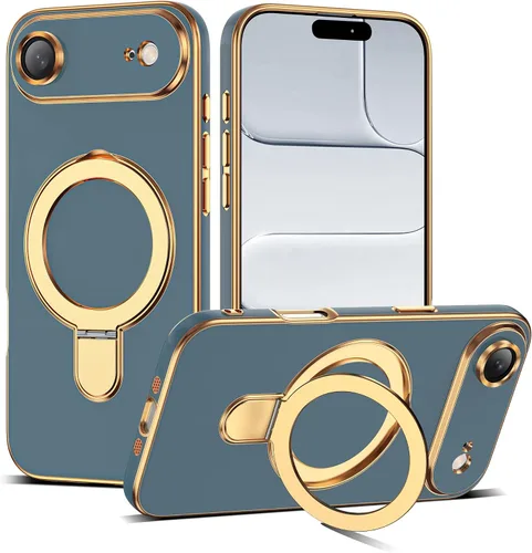 Vista 171 de Funda compatible con iPhone 12 con soporte de anillo magnético invisible [compatible con Mag-Safe] [Protector completo de lente de cámara] Funda