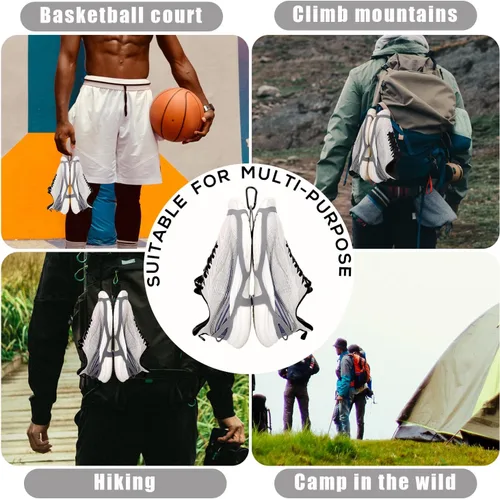 Vista 5 de Clip para calzado, soporte portátil de silicona para zapatos, clip para mochila, funda de calzado, accesorio deportivo para deportes y, Gris