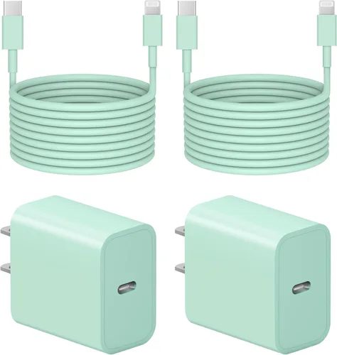 Vista 13 de Cargador extra largo de 10 pies para iPhone 14, 13, 12, carga rápida, paquete de 2 cargadores súper rápidos de 20 W con cable de carga rápida largo