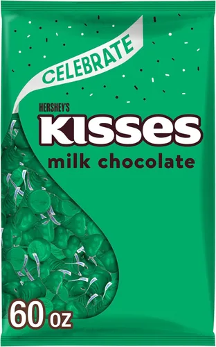 Vista 3 de HERSHEY'S KISSES Dulces de Chocolate con Leche Bolsa a Granel, 66.67 oz Bolsa a granel, envuelta individualmente, para fiestas, regalos y platos