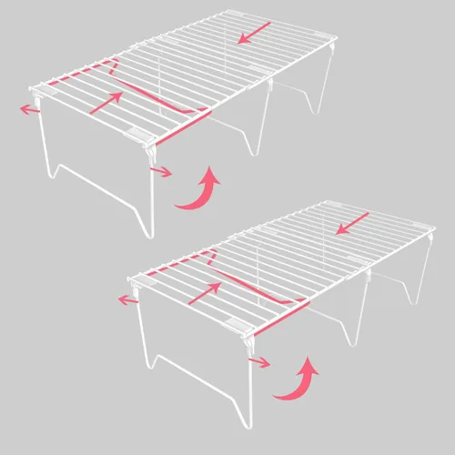 Vista 9 de Juego de 1/2 organizadores para congelador, estantes apilables para congelador Cabinet Organizer Shelves, Foldable Pantry Shelf, Plate, Dish