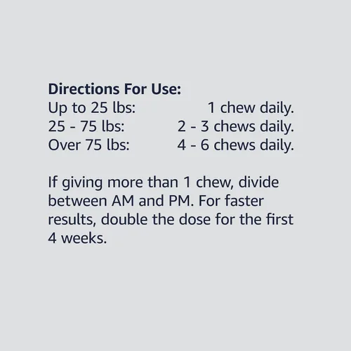 Vista 3 de Amazon Basics Suplemento masticable prémium para cadera y articulaciones para perros con EPA y DHA, 60 unidades (anteriormente Solimo)
