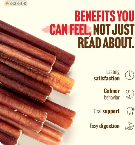 Vista 4 de Natural Farm Bully Sticks sin olor (4 pulgadas, 16 onzas) masticables totalmente naturales de larga duración, 100% pene de res, alimentado
