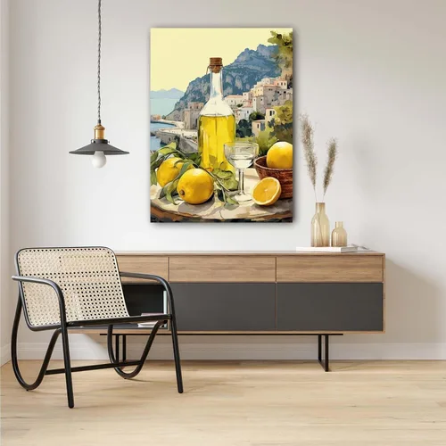 Vista 5 de FWLBUGRA Impresión de Pared de Limoncello Italiano Decoración Rústica Regalo Perfecto de Inauguración de Casa Arte de Limón de Amalfi Arte de Comida