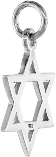 Vista 2 de Delicado collar de plata de ley de 58 pulgadas con diseño de estrella de David para mujer, acabado impecable, 40 a 19.7in