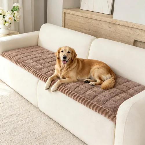 Vista 10 de Funda de sofá lavable para perros, funda antideslizante y mullida para silla de mascotas, protector de sofá de felpa suave para reposabrazos, apta