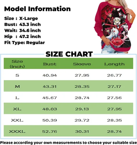 Vista 5 de Hazbin Hotel Merch - Sudadera unisex de manga larga para mujer y hombre, diseño gráfico de moda, ropa casual de moda
