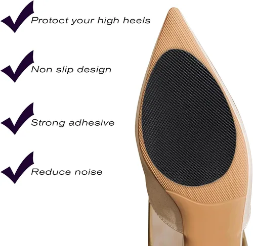 Vista 4 de Empuñaduras para zapatos en la parte inferior de los zapatos, almohadillas antideslizantes autoadhesivas, gominolas de silicona para zapatos 3 pares