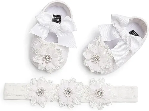 Vista 7 de QWZban Zapatos deportivos de princesa con suela suave y lazo para bebé y niña, zapatos planos Mary Jane, para recién nacidos, ligeros, para bebés