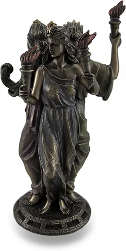 Vista 2 de Veronese Design s 8 1/4" alto griego triple diosa de la magia estatua de resina fundida en frío bronce antiguo acabado luna diosa escultura