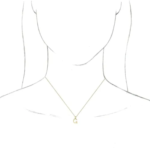 Vista 3 de Sonia Jewels Collar de cadena con colgante de letra inicial del alfabeto de 18 pulgadas, Moissanita