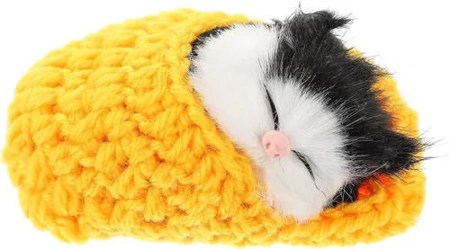 Vista 3 de Ciieeo Gato dormido en zapatilla de juguete con sonidos de maullidos mini gatito en decoración de zapatos para niños y niñas para fiestas de Navidad